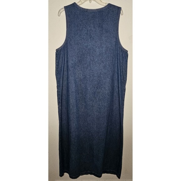 Karin Stevens Vintage Denim Jean Dress Jumper Button Down Women Size 12 - Picture 2 of 6